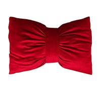 SaRani Cuscino Velluto Fiocco Tinta Unita 50x40 cm Divano Arredo Casa (Rosso)