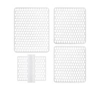 SaRani Set Tappeti Lavello 4 Pezzi Salva Lavandino Parabordo Scolapiatti Colorati Gomma (Bianco)