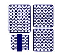 SaRani Set Tappeti Lavello 4 Pezzi Salva Lavandino Parabordo Scolapiatti Colorati Gomma (Blu)