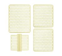 SaRani Set Tappeti Lavello 4 Pezzi Salva Lavandino Parabordo Scolapiatti Colorati Gomma (Giallo Chiaro)