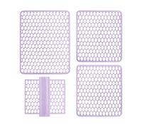 SaRani Set Tappeti Lavello 4 Pezzi Salva Lavandino Parabordo Scolapiatti Colorati Gomma (Lilla)