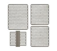 SaRani Set Tappeti Lavello 4 Pezzi Salva Lavandino Parabordo Scolapiatti Colorati Gomma (Tortora)