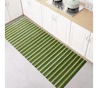 SaRani Tappeto Runner in Bambù a Listelli, Fondo Antiscivolo Gommato (Degradé Verde, 500x50 cm)