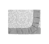 SaRani Tovaglia Tavola Copritavola Plastificata Loneta Floreale Balza Grigio 6 12 posti (12 posti)