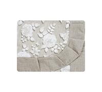 SaRani Tovaglia Tavola Copritavola Plastificata Loneta Rose Balza Beige 6 12 posti (12 posti)