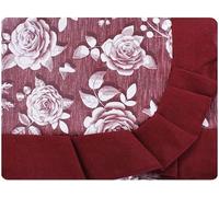 SaRani Tovaglia Tavola Copritavola Plastificata Loneta Rose Balza Bordeaux 6 12 posti (6 posti)