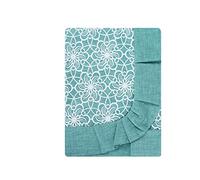 SaRani Tovaglia Tavola Copritavola Plastificato Loneta Fiori 6 12 posti (6 posti, Turchese)