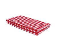 SaRani Tovaglia Tavola Cotone 6 12 Posti Rettangolare Fantasia Quadretti Rosso Bianco (12 posti (135x240 cm))