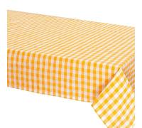 SaRani Tovaglia Tavola Cotone Fantasia Quadretti Country Colorata Cucina (Giallo, 12 posti)