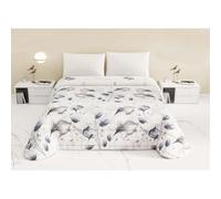 SaRani Trapunta Piumone Letto Matrimoniale Invernale Motivo Floreale con Tulipano (Grigio)