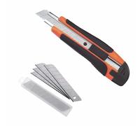 Saraoriginalshop Cutter Taglierino Knife Lama 18 mm + 10 Lame di Ricambio Utensile Manuale da Taglio Bricolage Fai da tè