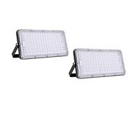 Sararoom Faretto LED da Esterno 100W, 10000LM 3000K Bianco Caldo Faro Led, IP65 Impermeabile Proiettori Luci di Sicurezza, Faretti con Supporto Regolabile 180° per Giardino Terrazza Garage, 2 Pezzi