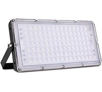 Sararoom Faretto LED da Esterno 100W, 10000LM 3000K Bianco Caldo Faro Led, IP65 Impermeabile Proiettori Luci di sicurezza, Faretti con Supporto Regolabile 180° per Giardino Terrazza Garage, No Spina