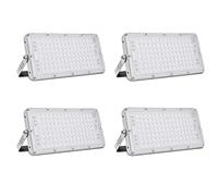 Sararoom Faretto LED da Esterno 100W, 10000LM 6500K Bianca Fredda Faro Led, IP65 Impermeabile Proiettori Luci di Sicurezza, Faretti con Supporto Regolabile 180° per Giardino Terrazza Garage, 4 Pezzi