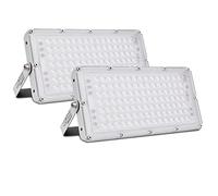 Sararoom Faretto LED da Esterno 100W, 10000LM 6500K Bianca Fredda Faro Led, IP65 Impermeabile Proiettori Luci di Sicurezza, Faretti con Supporto Regolabile 180° per Giardino Terrazza Garage, 2 Pezzi