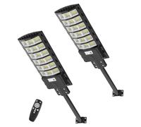 Sararoom Lampione Solare Led Esterno, 594Led 600W Faro LED da Esterno con Pannello Solari, IP65 Impermeabile Faretto con Sensore di Movimento, 6500K Luci di Sicurezza per Giardino Sentieri Garage,2Pcs