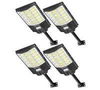 Sararoom Lampione Solare Led Esterno, 864Led 1000W Faro Led Esterno con Pannello Solare, IP65 Impermeabile Faretto con Sensore di Movimento, 6500K Luci di Sicurezza per Giardino Sentieri Garage, 4Pcs