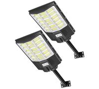 Sararoom Lampione Solare Led Esterno, 864Led 1000W Faro Led Esterno con Pannello Solare, IP65 Impermeabile Faretto con Sensore di Movimento, 6500K Luci di Sicurezza per Giardino Sentieri Garage, 2Pcs