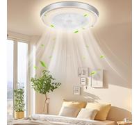 Sararoom Plafoniera con Ventilatore | 50CM Ventilatore da Soffitto con Luce e telecomando, Dimmerabile illuminazione LED Lampada da soffitto, 3 Colori,6 Velocità, Memoria per Soggiorno,Camera da Letto