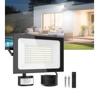 Sararoom Proiettore LED per esterni, sensore di movimento, 150 W, faretto LED per esterni, super luminoso, 15000 lm, luce diurna 6500 K, lampada di sicurezza, impermeabile IP65 per garage, cortile
