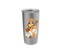 Saraswati Dea della Saggezza Bicchiere termico in acciaio inox doppia parete