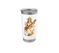 Saraswati Dea della Saggezza Bicchiere termico in acciaio inox doppia parete