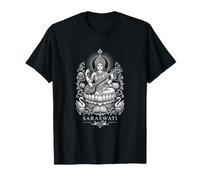 Saraswati Dea indù Musica Conoscenza Lotus Maglietta