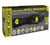 SARATOGA 37502001 Guanti Lunghi Prolungati Monouso in Nitrile Spessorato, Polvere Senza Lattice, Nero, M (Confezione da 50)