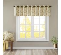 Saratoga Fretwork - Mantovana con stampa a quadretti, 127 x 45,7 cm, colore: Beige/Oro