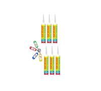 SARATOGA SIL3004, Silicone Sigillante Antimuffa Universale a Reticolazione Acetica con Formula Avanzata ad alte prestazioni,280ml con Portachiavi GM (6, Trasparente)
