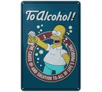 Sarcarse The Simpsons Vintage Metal Tin Homer Beer Poster Retro Duff Cartello in metallo personalizzato Bar Cafe Ristorante Home Decor 20,3 x 30,5 cm