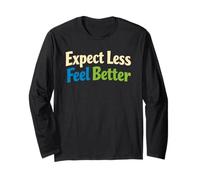 Sarcasm Expect Less Feel Better Funny Uomo Maglia a Manica