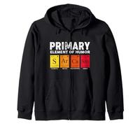 Sarcasm S AR Ca SM Primary Elements of Humor Scienza Felpa con Cappuccio