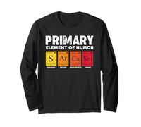 Sarcasm S AR Ca SM Primary Elements of Humor Scienza Maglia a Manica