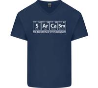 Sarcasm The Elementi Personalità Divertente Ecg Uomo Scollo A V Cotone T-Shirt