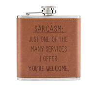 Sarcasm Uno Di Il Molti Services 170ml pelle Sintetica Hip Flask Marroncino -