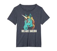 Sarcasmo: Creepy Unstable Unicorn Maglietta, Donna Plus-Size, Pervinca, 5X