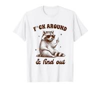 Sarcasmo Umorismo Procione Dito Medio FCK Intorno & scopre Fuori Maglietta