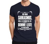 Sarcasmus Weil es verboten ist Statement - Maglietta da uomo, blu navy, XL