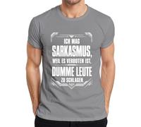Sarcasmus Weil es verboten ist Statement - Maglietta da uomo, grigio., XL