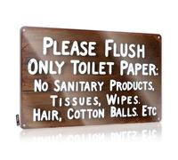 Sarcastic, cartello in metallo con scritta "Flush Only Toilet Paper: What to Evit", insegna in latta per uomo e grotta divertente (20 x 30 cm)