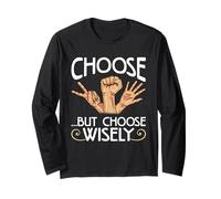Sarcastic Choose Wisely Rock Paper Scissors Sarcasmo Maglia a Manica