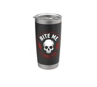 Sarcastic dark Rebel Attitude Bold Saying Bite Me I Dare You Bicchiere termico in acciaio inox doppia parete