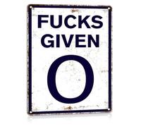 Sarcastic Road Sign Metal Zero Given Attitude Decor 8x12 Inch