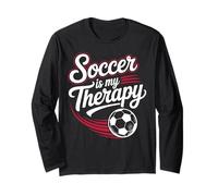 Sarcastic Soccer Is My Therapy Divertente Calcio Umorismo Ragazzi Ragazze Maglia a Manica