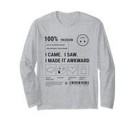 Sarcastic Social Anxiety des. I Came I Saw I Made It Awkward Maglia a Manica