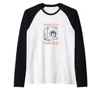 Sarcastico Amante della Musica Crank it up Buttercup Maglia con Maniche Raglan