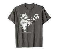 Sarcastico Calcio Raccoon Calcio Palla Coach papà Bambini Il Mio Gioco Maglietta