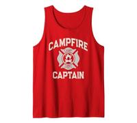 Sarcastico CAMPFIRE CAPITANO Vigile del fuoco Summer Camp Host FD Canotta
