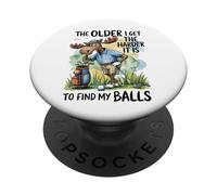 Sarcastico Golfing più vecchio diventa più difficile trovare le mie palle PopSockets PopGrip Adesivo